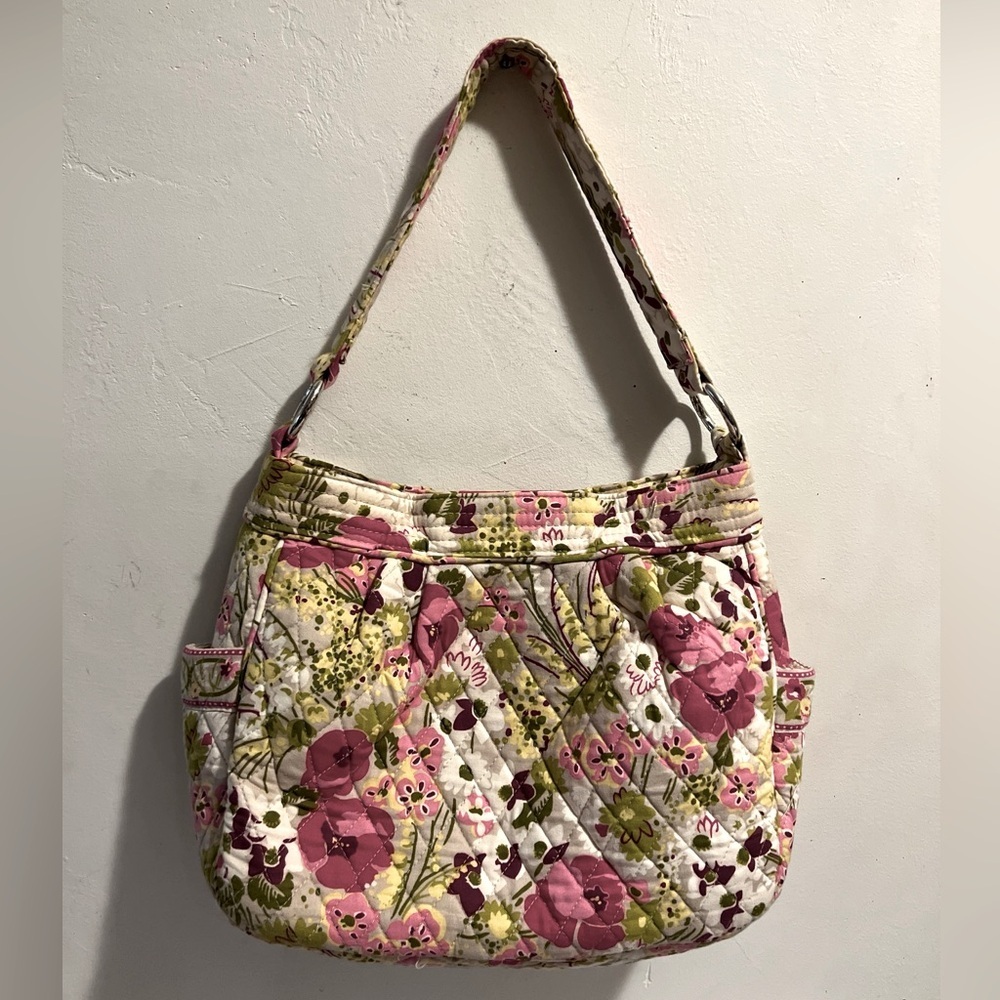 Vera Bradley Make Me Blush Medium Shoulder Hobo Tote Purse Handbag ~ EUC